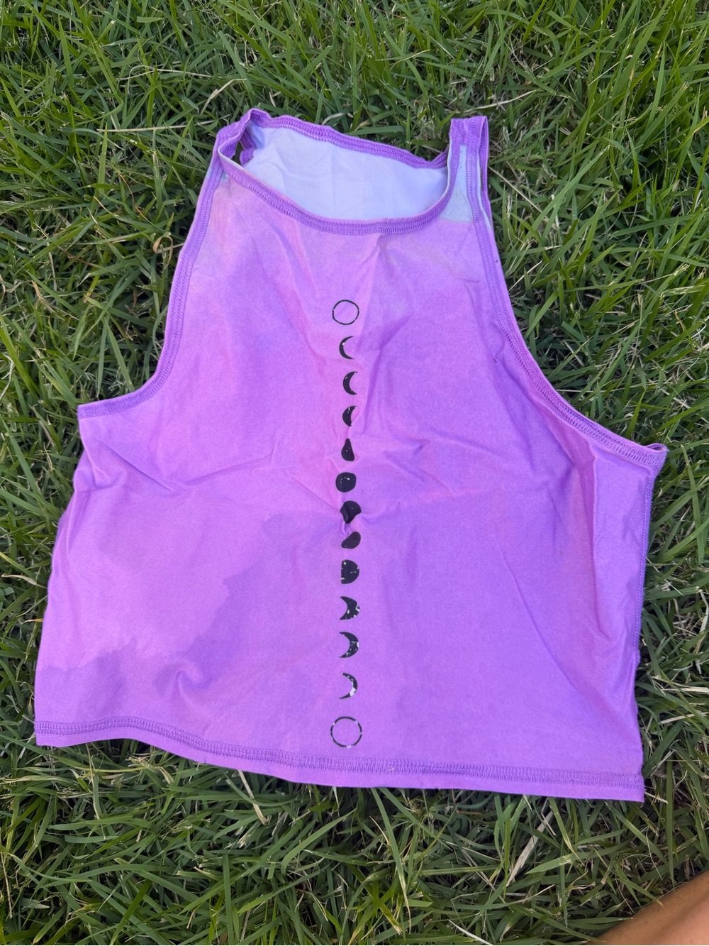 Teeki Purple Moon Phase Crop Tank Top